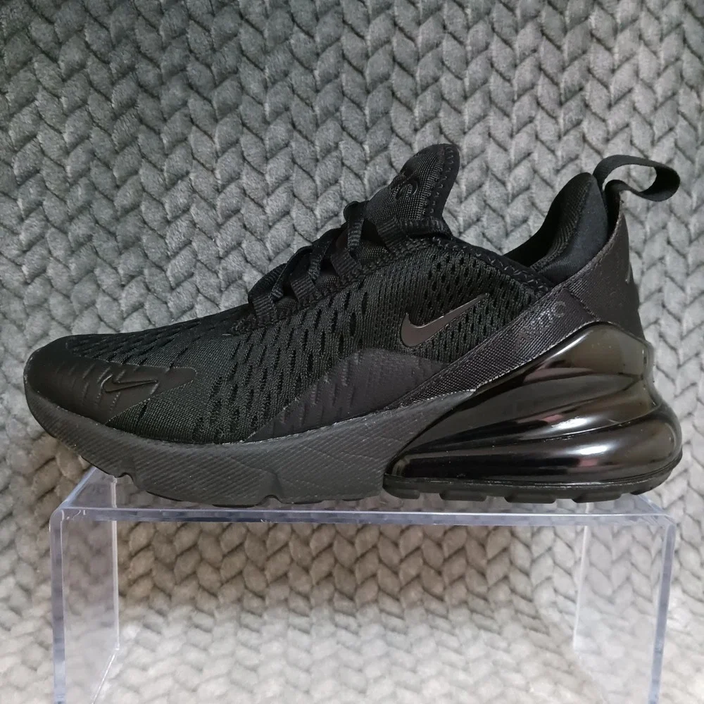 Nike Air Max 270 Black GS Walking Running Sneakers Shoes Size 4.5Y Women's 6